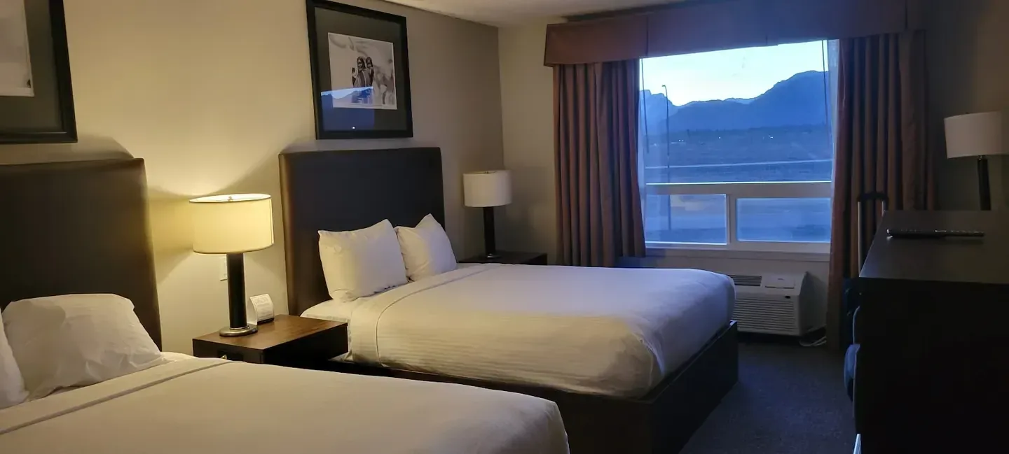 Mountain resort under clear sky